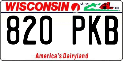 WI license plate 820PKB