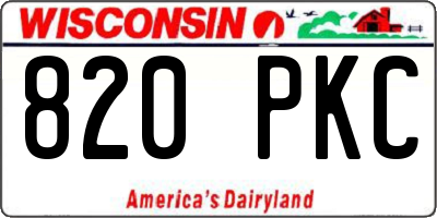 WI license plate 820PKC