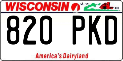 WI license plate 820PKD