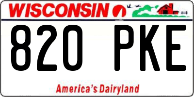 WI license plate 820PKE