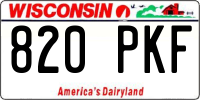 WI license plate 820PKF