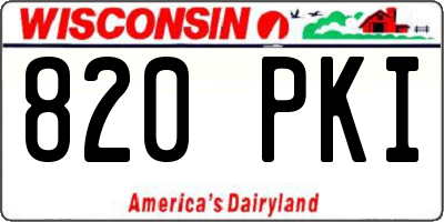 WI license plate 820PKI