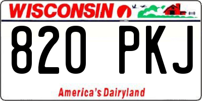 WI license plate 820PKJ
