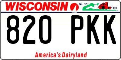 WI license plate 820PKK