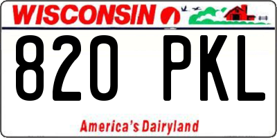 WI license plate 820PKL
