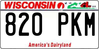 WI license plate 820PKM