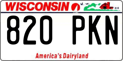 WI license plate 820PKN