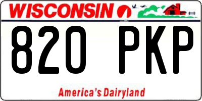 WI license plate 820PKP