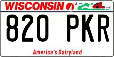 WI license plate 820PKR