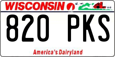 WI license plate 820PKS