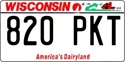 WI license plate 820PKT