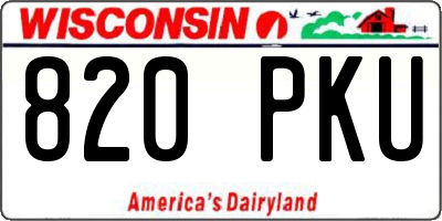 WI license plate 820PKU