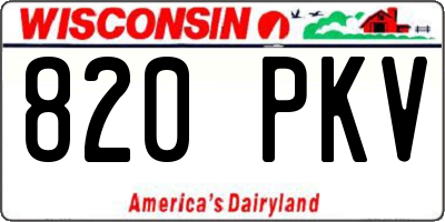 WI license plate 820PKV