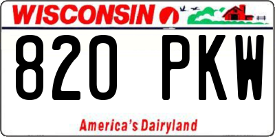 WI license plate 820PKW