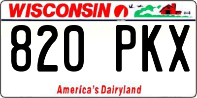 WI license plate 820PKX