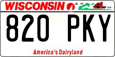 WI license plate 820PKY
