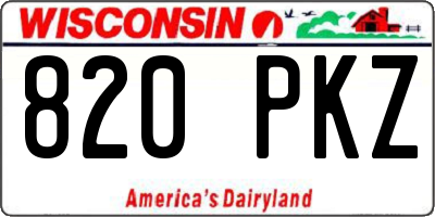 WI license plate 820PKZ
