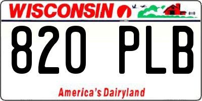 WI license plate 820PLB