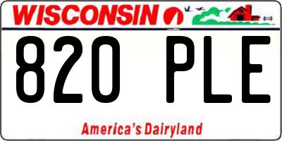 WI license plate 820PLE