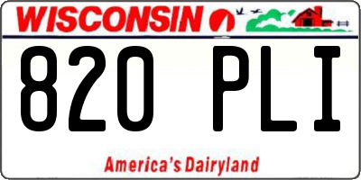 WI license plate 820PLI