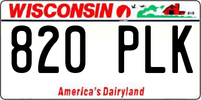 WI license plate 820PLK