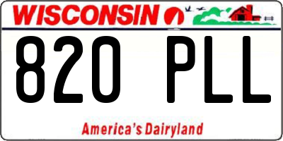 WI license plate 820PLL