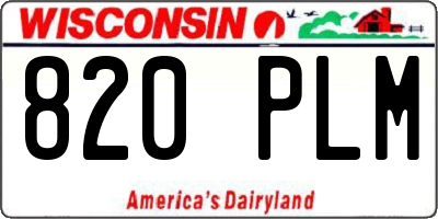 WI license plate 820PLM