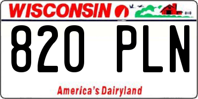 WI license plate 820PLN