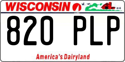WI license plate 820PLP
