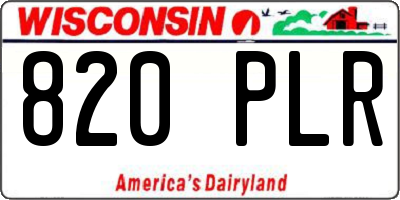 WI license plate 820PLR