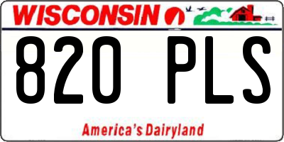 WI license plate 820PLS