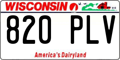 WI license plate 820PLV