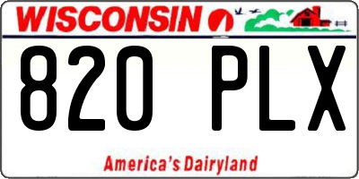 WI license plate 820PLX
