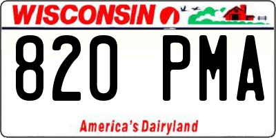 WI license plate 820PMA