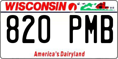WI license plate 820PMB