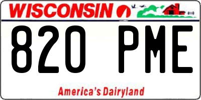 WI license plate 820PME