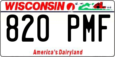 WI license plate 820PMF