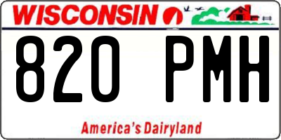 WI license plate 820PMH