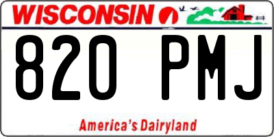 WI license plate 820PMJ