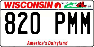 WI license plate 820PMM