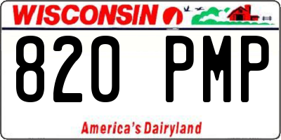 WI license plate 820PMP