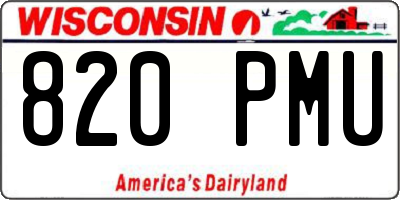 WI license plate 820PMU