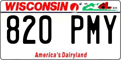 WI license plate 820PMY