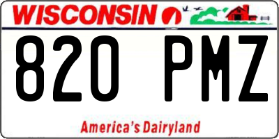 WI license plate 820PMZ