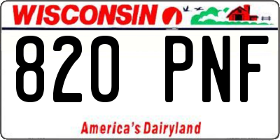 WI license plate 820PNF