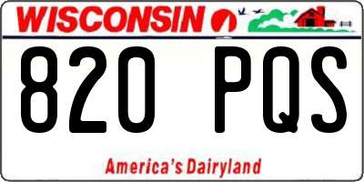 WI license plate 820PQS