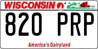 WI license plate 820PRP