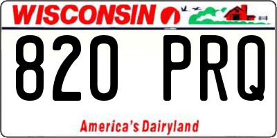 WI license plate 820PRQ