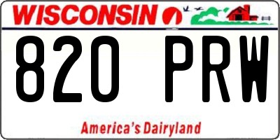 WI license plate 820PRW