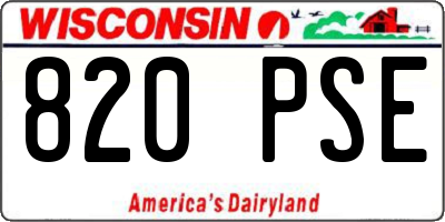 WI license plate 820PSE